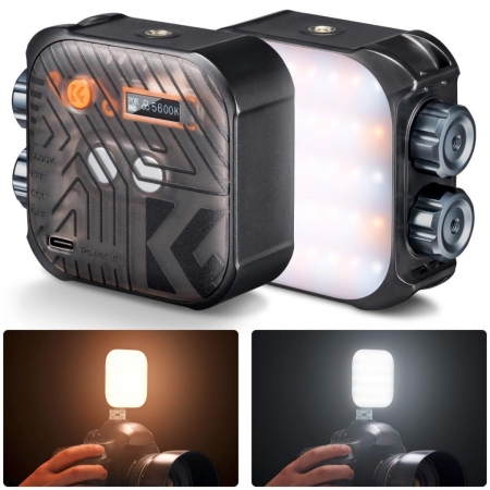 K&F Concept Bi-Color LED Video Light, 2000mAh 2500K-9900K, 15 Light Effects, Vlogging (Crni) KF34.035